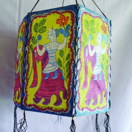 Four Side Lamp Shade with Mithila Arts